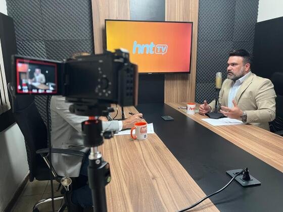 O presidente do LIDE Mato Grosso, Igor Taques, no podcast HNT TV Entrevista