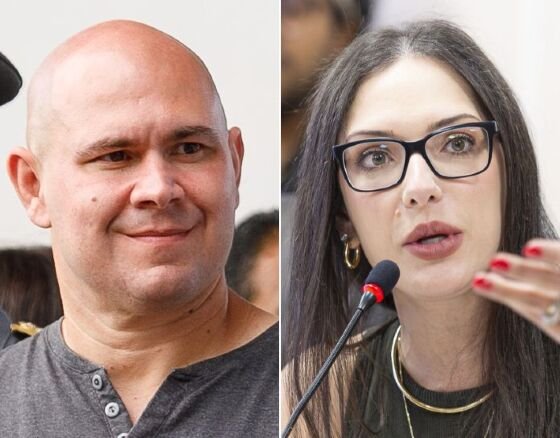 O prefeito de Cuiabá, Abilio Brunini (PL), e a deputada estadual Janaina Riva (MDB)