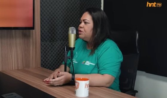 A coordenadora da Feira do Empreendedor em Mato Grosso, Marlei Rosa, no podcast HNT TV Entrevista. 