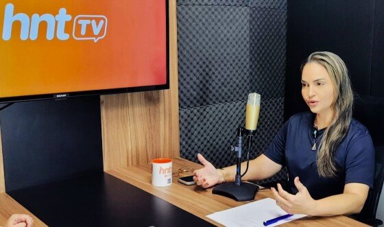 A vice-prefeita de Cuiabá, Coronel Vânia Rosa (Novo), com exclusividade no HNT TV Entrevista