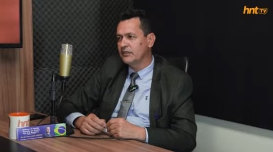 O vereador por Cuiabá e presidente da União das Câmaras Municipais de Mato Grosso (UCMMAT), Kássio Coelho (Podemos), no podcast HNT TV Entrevista.