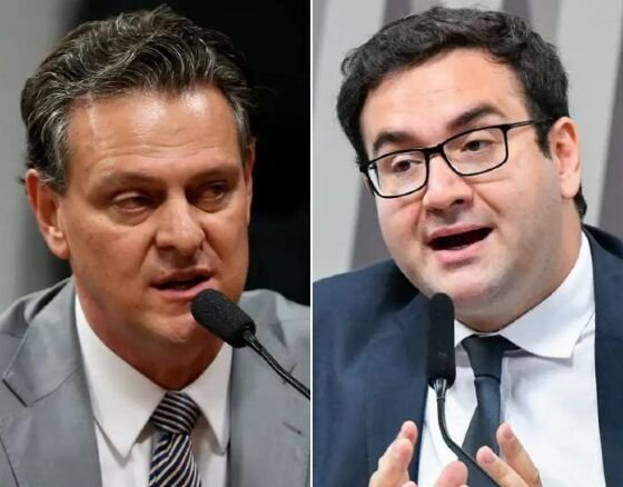 O ministro da Agricultura, Carlos Fávaro (PSD), e à direita o diretor da Agência Nacional de Mineração (ANM), Caio Mário Trivellato.