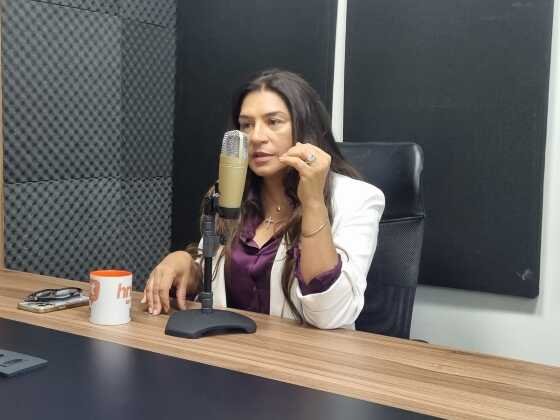 A segunda-secretária da Câmara de Cuiabá, Dra. Mara (Podemos), no HNT Entrevista. 