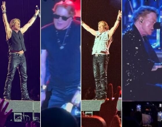 O vocalista fez cinco trocas de roupa durante show na Arena Pantanal para suportar o calor de Cuiabá