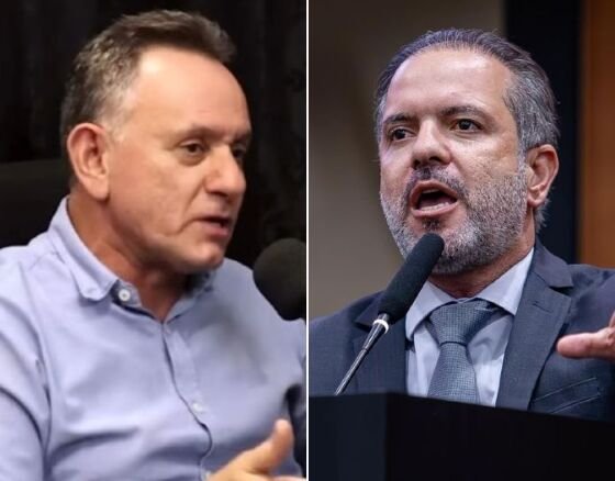 O ex-deputado Nilson Leitão (PSDB) e o deputado estadual Paulo Araújo (PP) - da esquerda à direita.