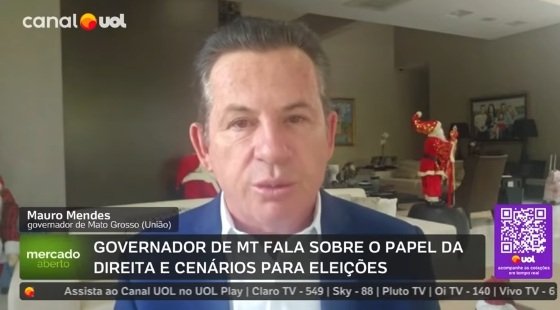 O governador Mauro Mendes em entrevista ao UOL.