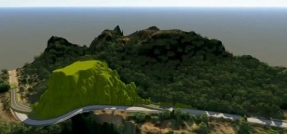 Registro do projeto para o retaludamento do Portão do Inferno, na MT-251, que dá acesso à Chapada dos Guimarães. 