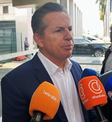 O governador Mauro Mendes (União Brasil) em agenda no Tribunal de Justiça (TJMT).