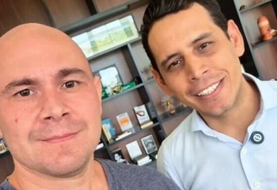 O prefeito de Cuiabá, Abilio Brunini, e o secretário Municipal do Trabalho, William Leite, ambos do PL.