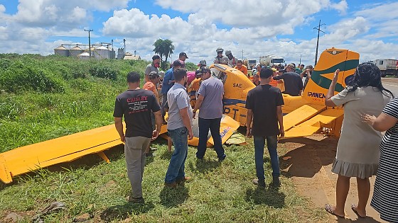 Avião cai próximo ao trevo da BR-070 com MT-130 em Primavera do Leste