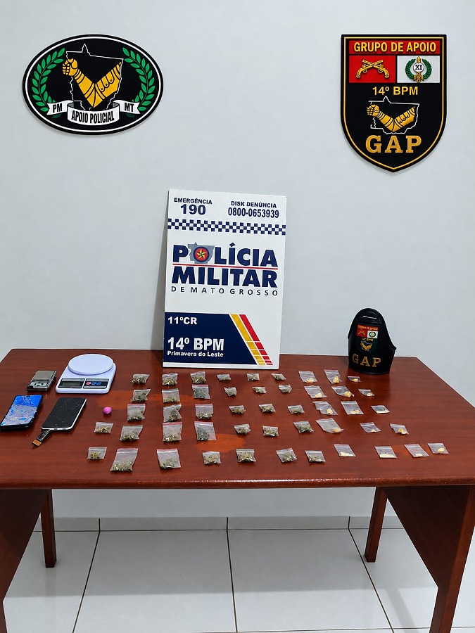 Polícia Militar fecha ponto de tráfico e prende dois jovens em Primavera do Leste