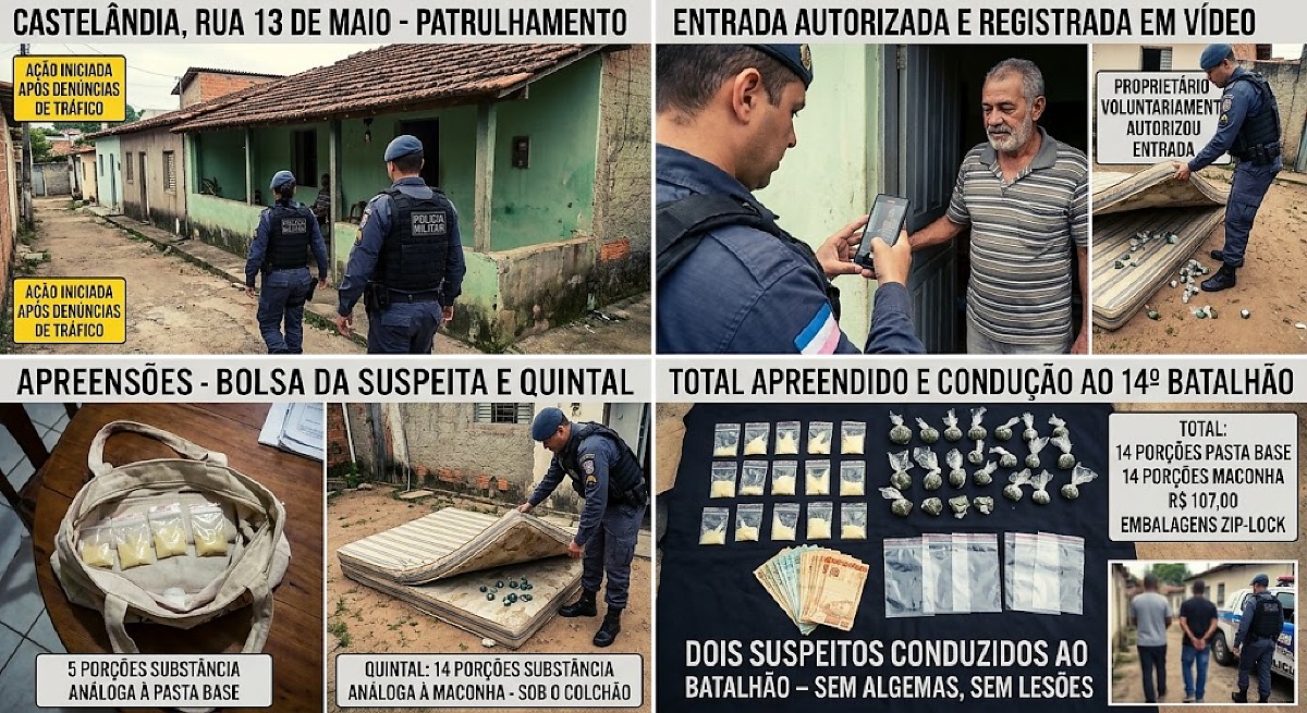 PM prende casal por tráfico de drogas em Primavera do Leste, MT