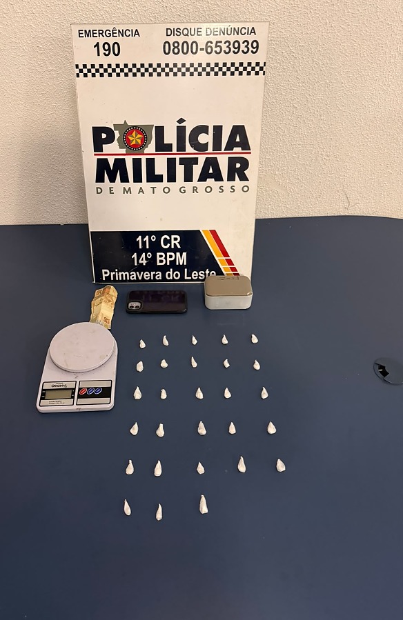 PM prende jovem por tráfico de drogas em Primavera do Leste, MT